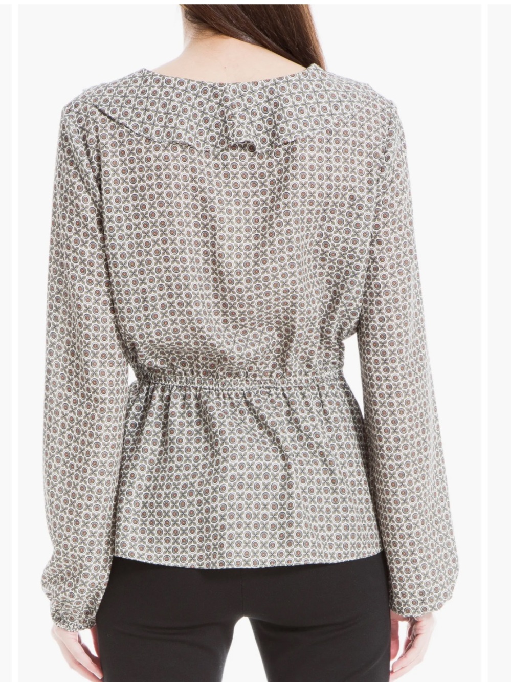 MAX STUDIO MEDALLION PRINT RUFFLE TOP - Picture 2 of 16